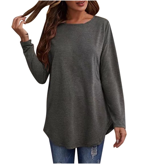 My Items Ordered by Me Recently Long Sleeve Tunic Tops for Women Summer Long Sleeve Blouse Round Neck Tops T-Shirt