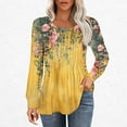 thumbnail image 1 of My Items Ordered by Me Recently Thin Long Sleeve Shirts Women Pleated Round Neck Top Print Long Sleeved shirt, 1 of 5