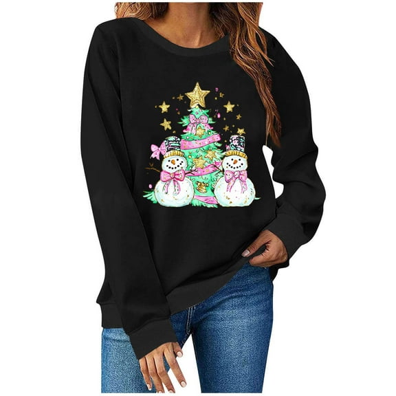 My Items Talove Long Sleeve Shirts for Women Funny Graphic Sweatshirt Fall Fashion Must Haves Cute Clothes Womens Tops Casual Christmas Shirts