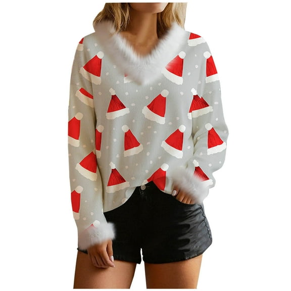 My Items Talove Long Sleeve Shirts for Women Graphic Printed Sweatshirt Women Fall Clothes Black Blouse Womens Tops Fall Trendy Christmas Shirts