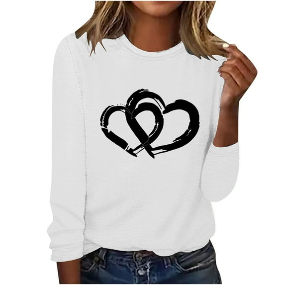 My Items Women Long Sleeve Blouses Summer Women's Printed Round Neck Pullover Long Sleeved Casual Women's