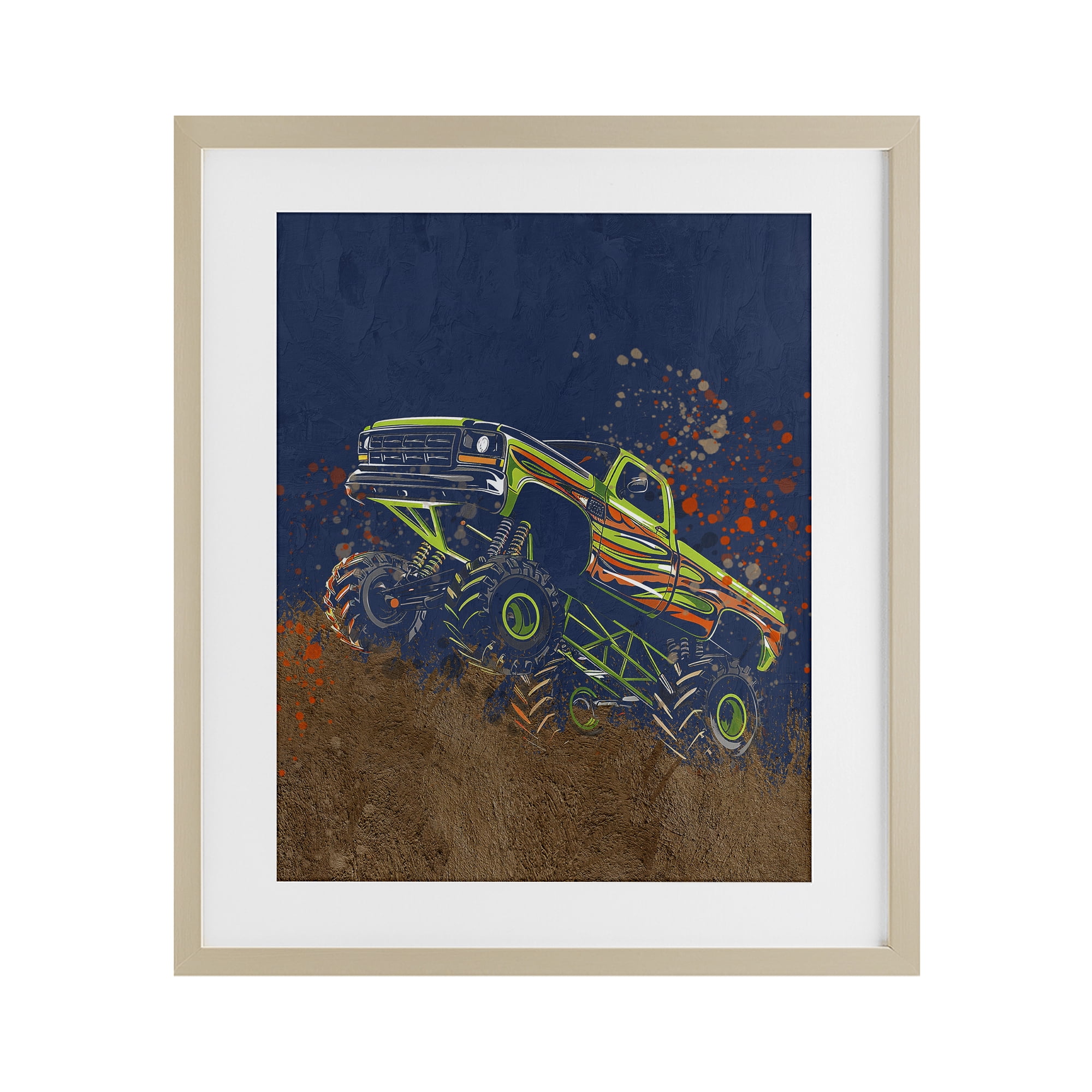 My Jam Truck Adventure Birch Framed Print Under Glass, design by Kim Allen