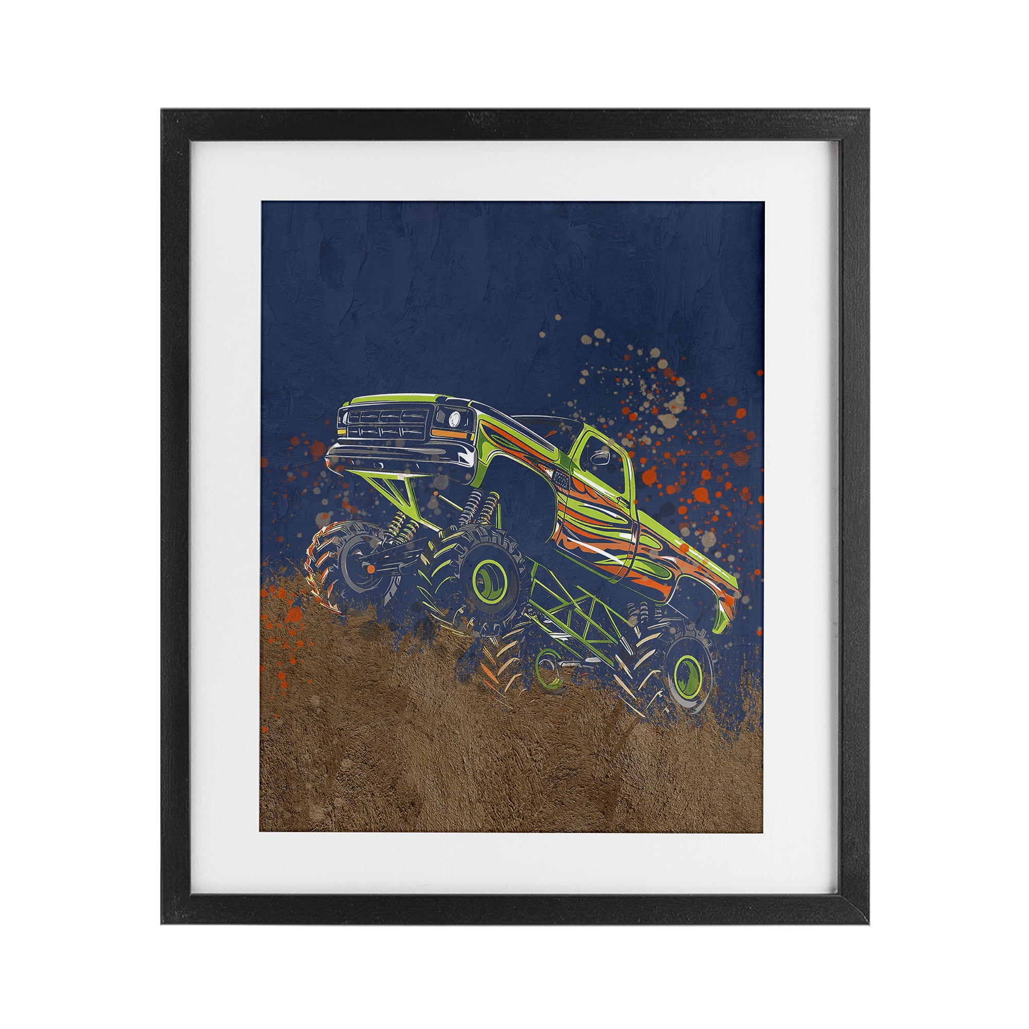 My Jam Truck Adventure Black Framed Print Under Glass, design by Kim Allen