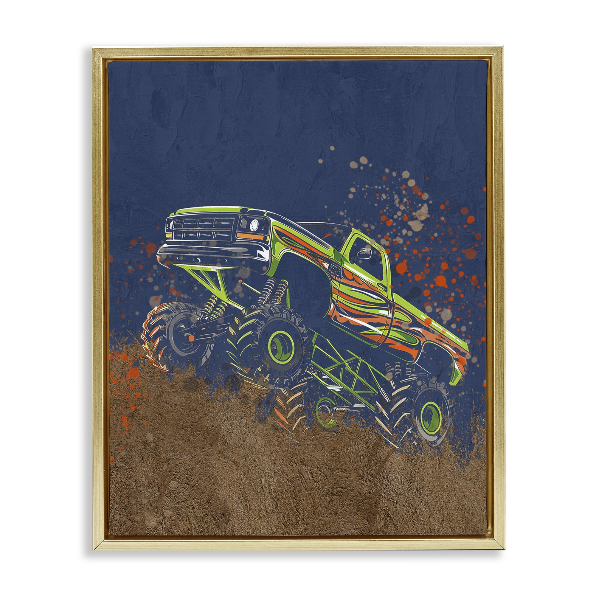 My Jam Truck Adventure Gold Framed Floater Canvas Wall Art, design by Kim Allen