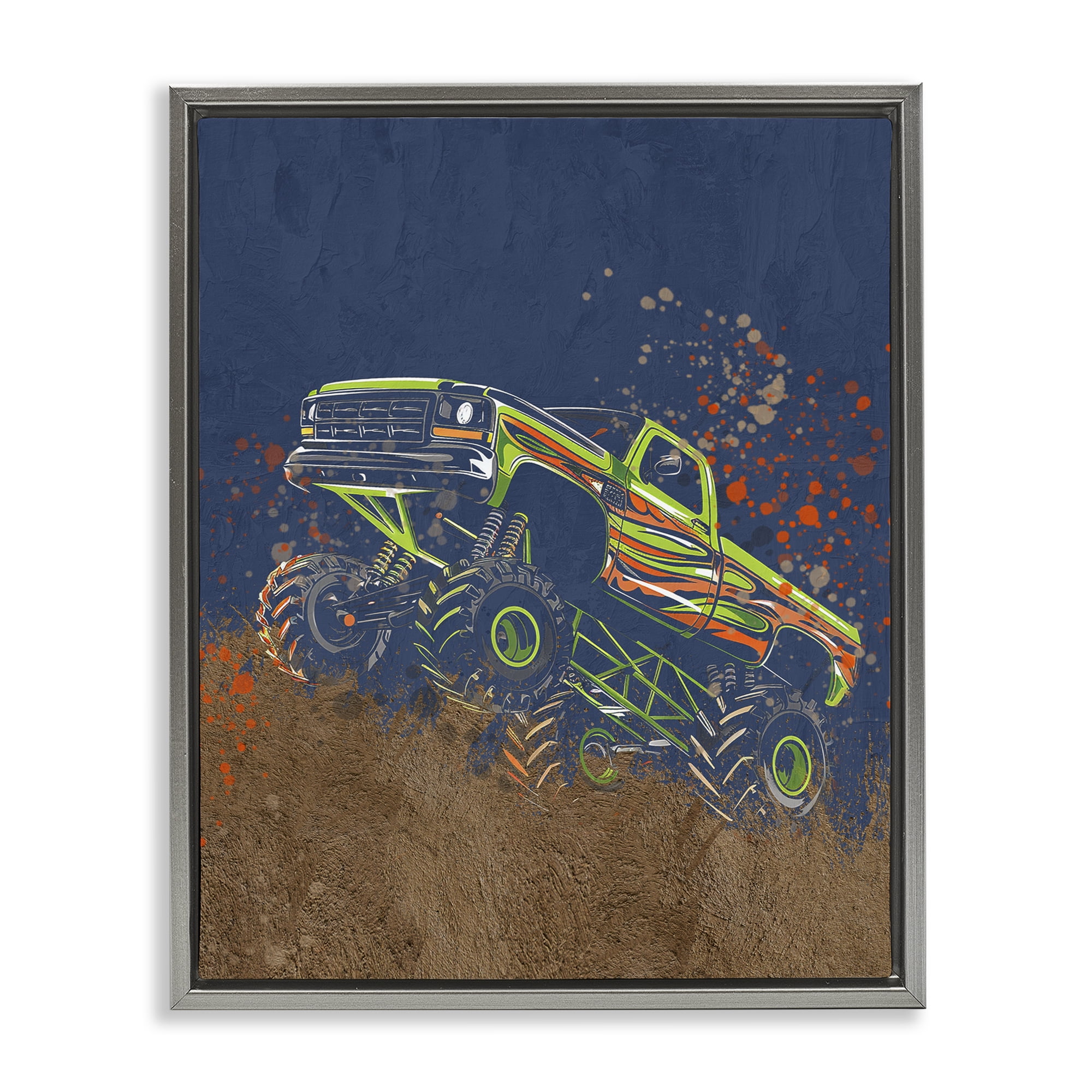 My Jam Truck Adventure Gray Framed Floater Canvas Wall Art, design by Kim Allen