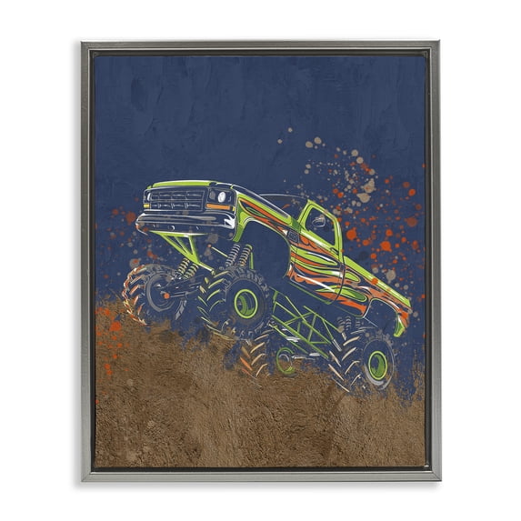 Stupell Industries Eclectic My Jam Truck Adventure Gray Floating Frame Canvas Art, 17 x 21, by Kim Allen