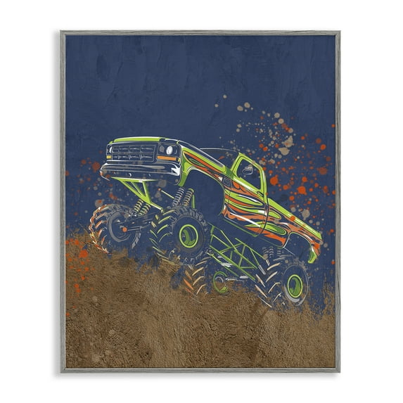 My Jam Truck Adventure Gray Framed Giclee Art, design by Kim Allen