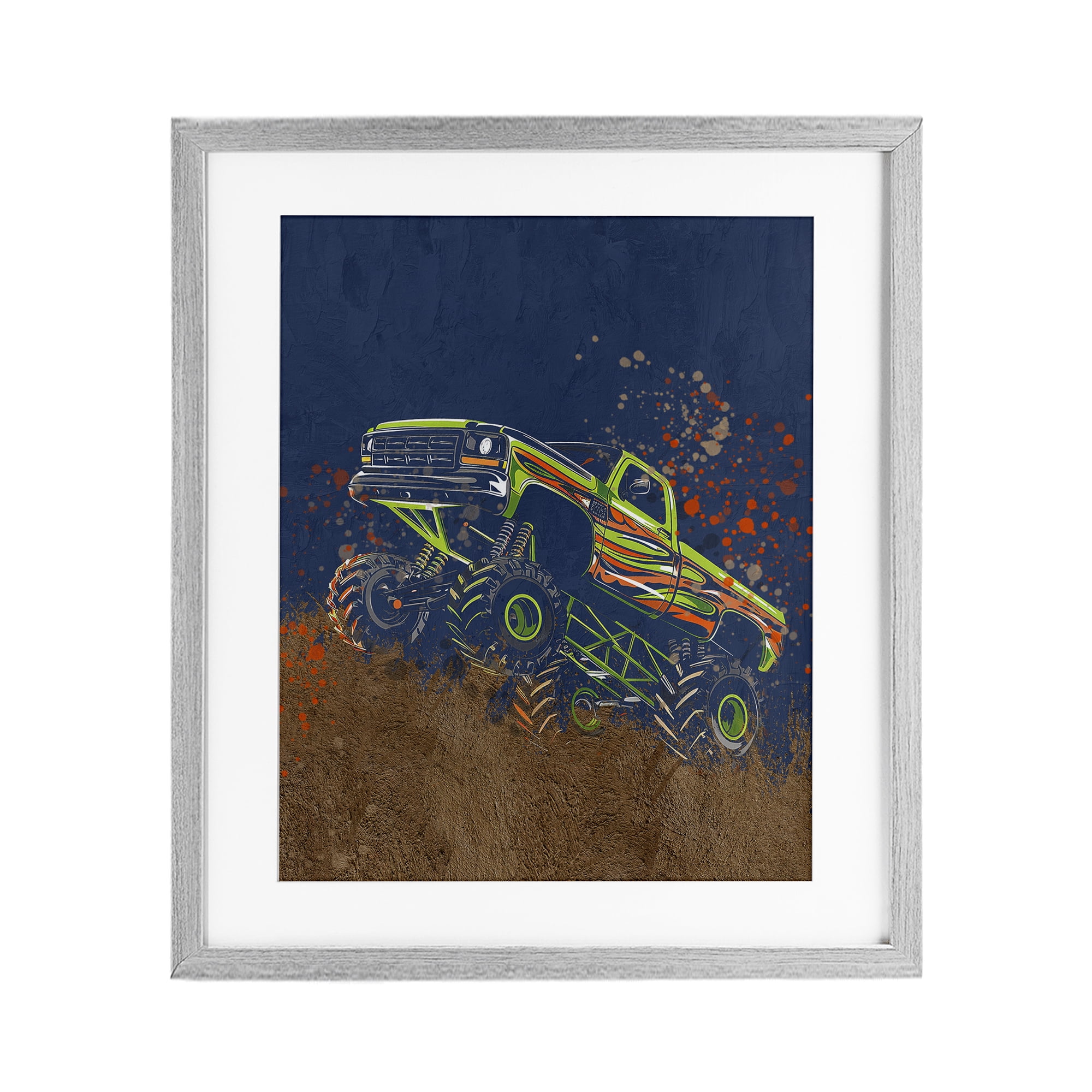 My Jam Truck Adventure Gray Framed Print Under Glass, design by Kim Allen