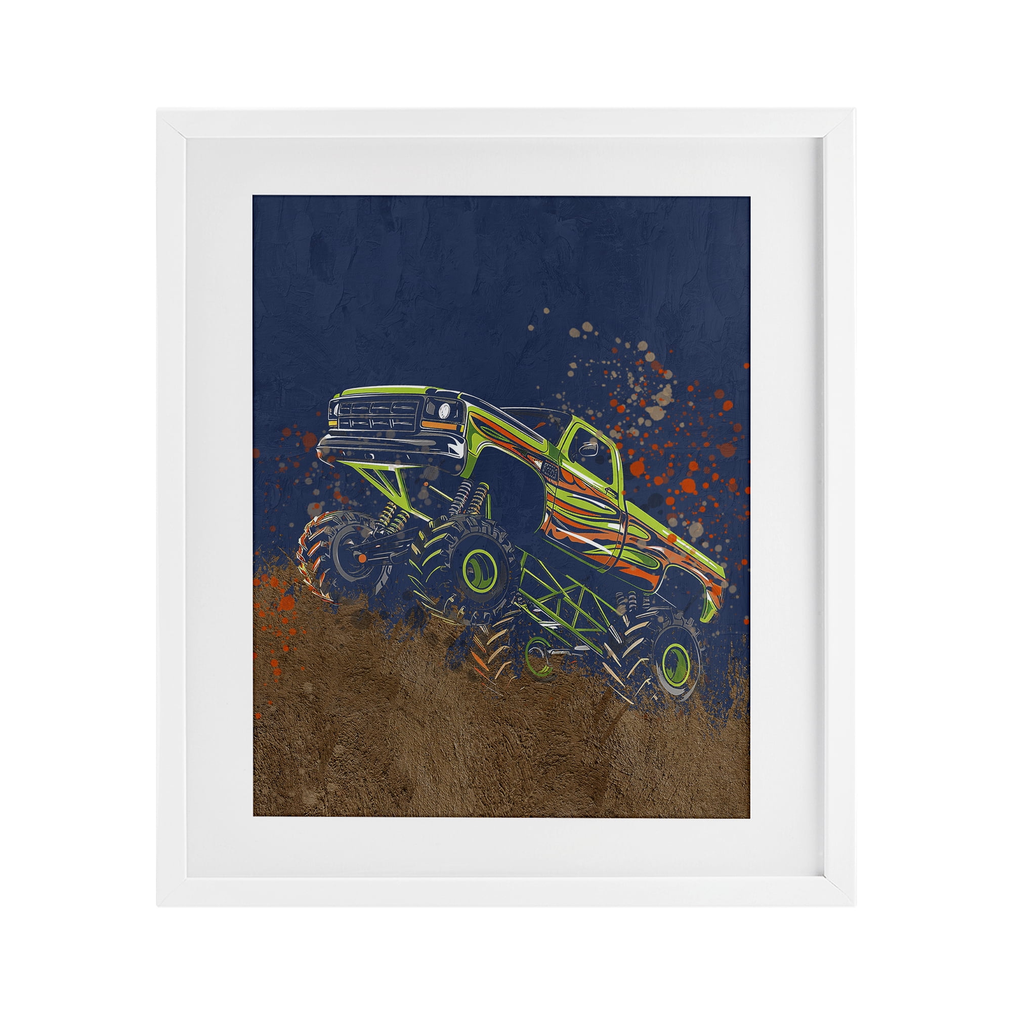 My Jam Truck Adventure White Framed Print Under Glass, design by Kim Allen