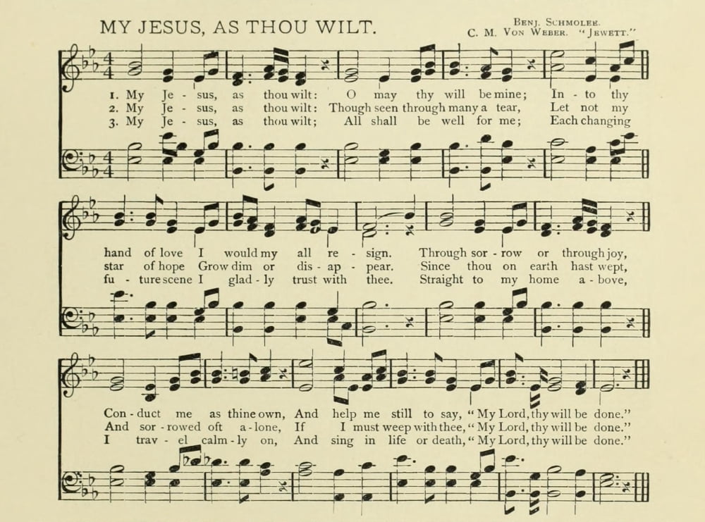 My Jesus As Thou Wilt Christmas in Song 1891 Canvas Art - (18 x 24)