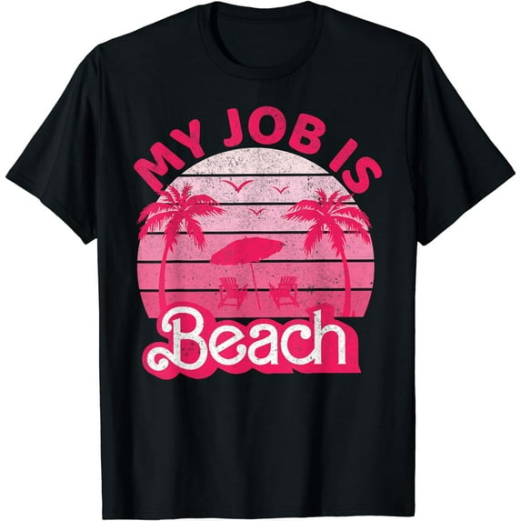 My Job Is Beach Retro Vintage Funny Gift Beach Jobs Women T-Shirt