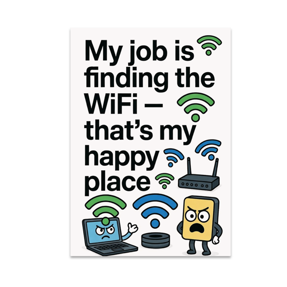 My Job is Finding the WiFi - Tech Enthusiast - 13x19 Poster Print