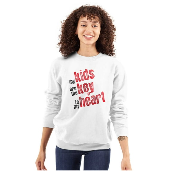 My Kids Are the Keys to My Heart Women Crewneck Sweatshirt Brisco Brands X