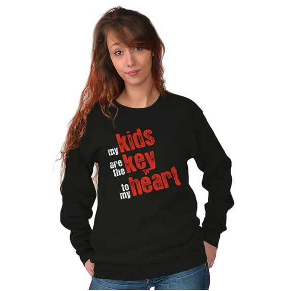 My Kids Are the Keys to My Heart Women Plus Size Crewneck Sweatshirt Brisco Brands 2X
