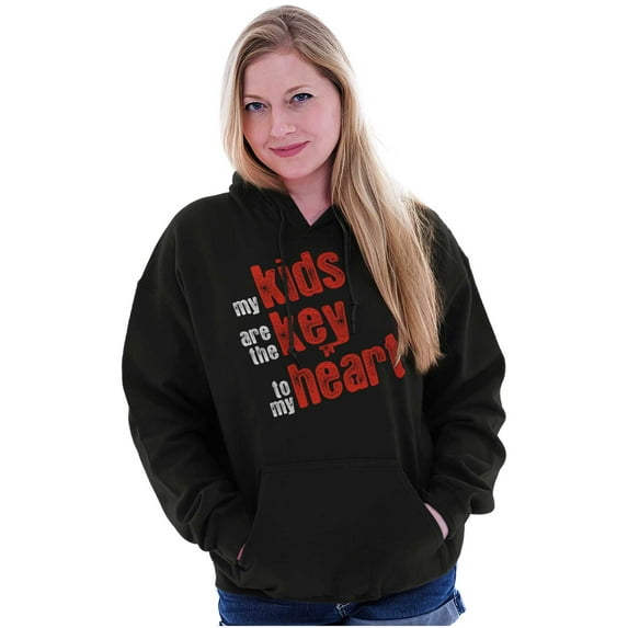 My Kids Are the Keys to My Heart Women Plus Size Graphic Pullover Hoodie Brisco Brands 2X