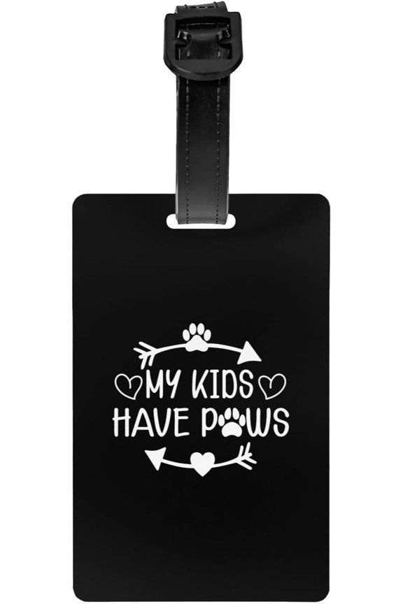 My Kids Have Paws Luggage Tag List, Travel Backpack Luggage Tag Quick Identification Luggage Tag