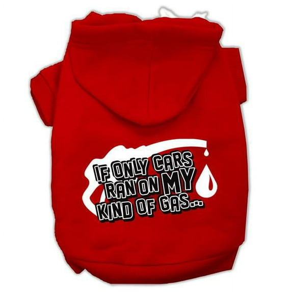 My Kind of Gas Screen Print Pet Hoodies, Red - Large 14