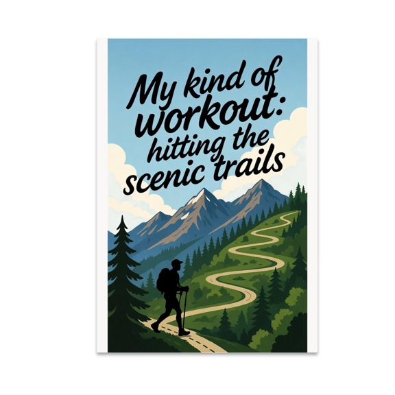 My Kind of Workout: Hitting the Scenic Trails - Outdoor Adventure Decor - 13x19 Poster Print