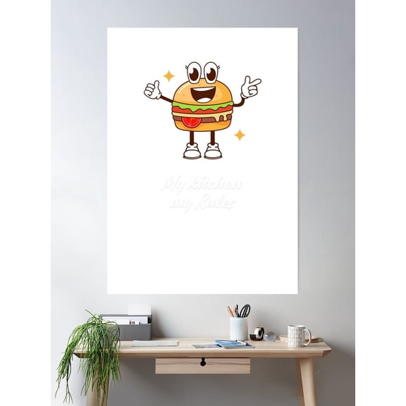 My Kitchen My Rules Poster Wall Art, Modern Wall Decor For Living Room Bedroom, 12x18 UNFRAMED