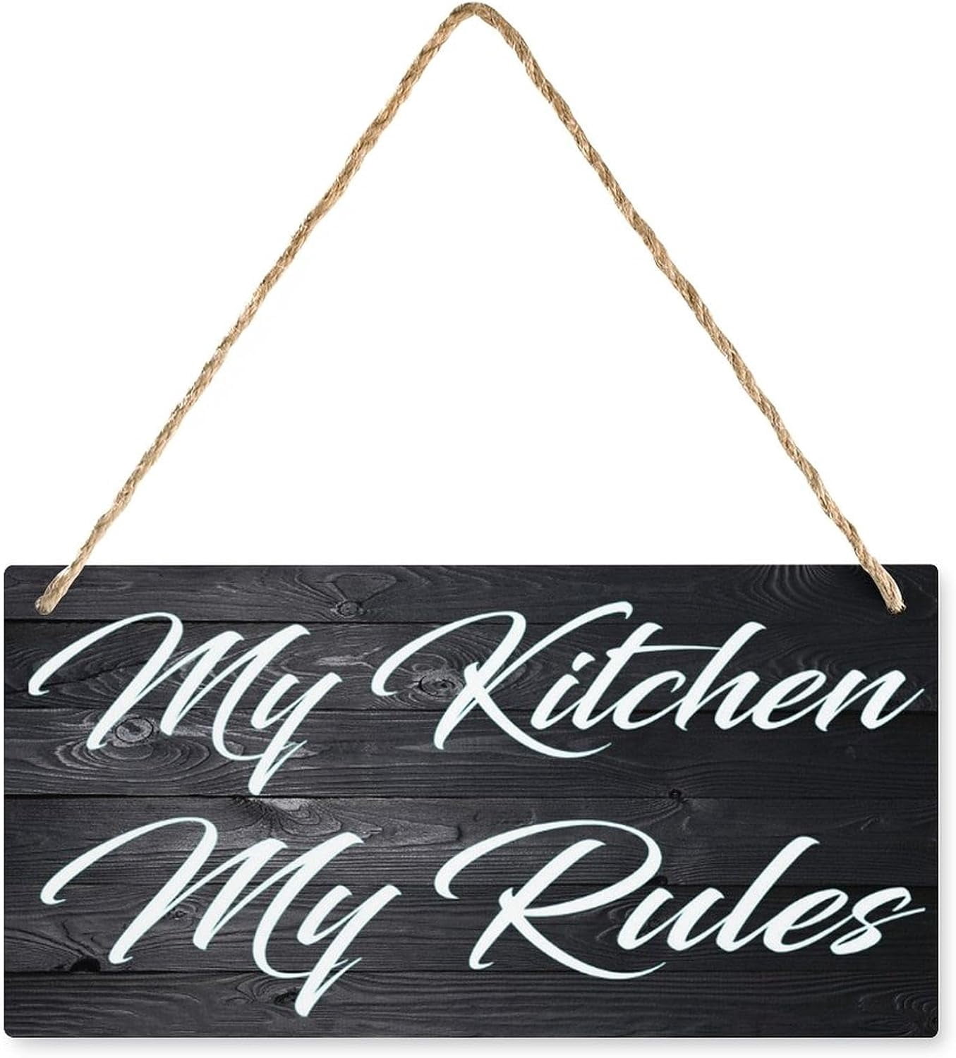 My Kitchen My Rules Wood Sign - Rustic Vintage Wall Art, Bedroom/Home ...