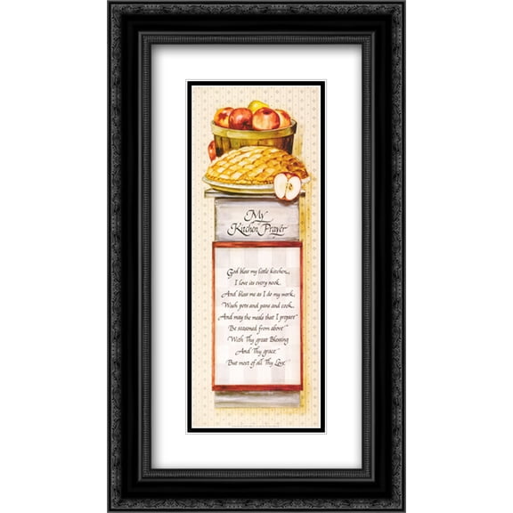 My Kitchen Prayer 2x Matted 12x24 Black Ornate Framed Art Print by J. B. Grant