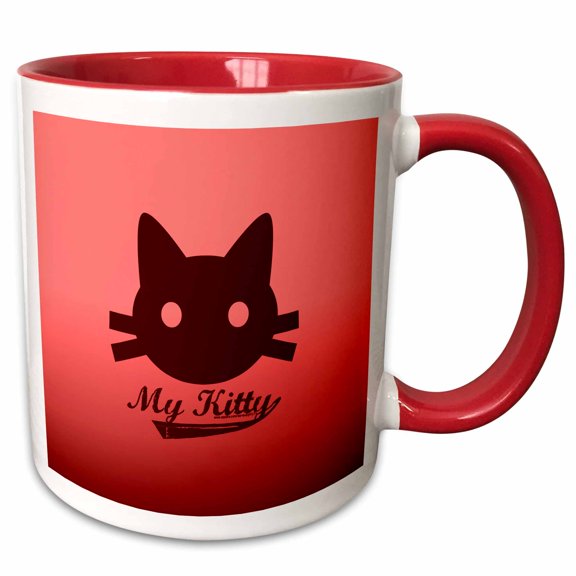 3drose, My Kitty, 11oz Two-tone Red Mug