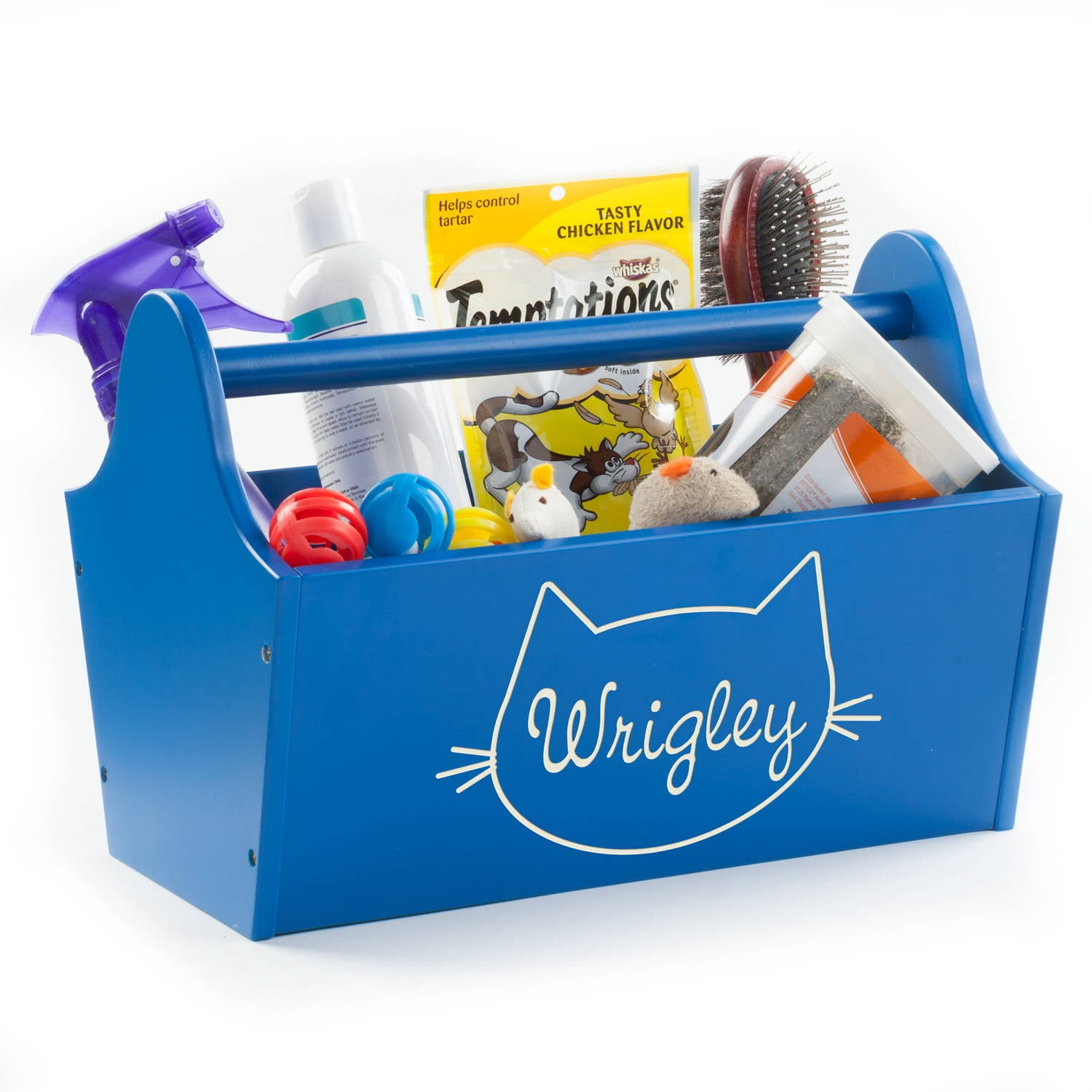 My Kitty Personalized Storage Caddy, Blue