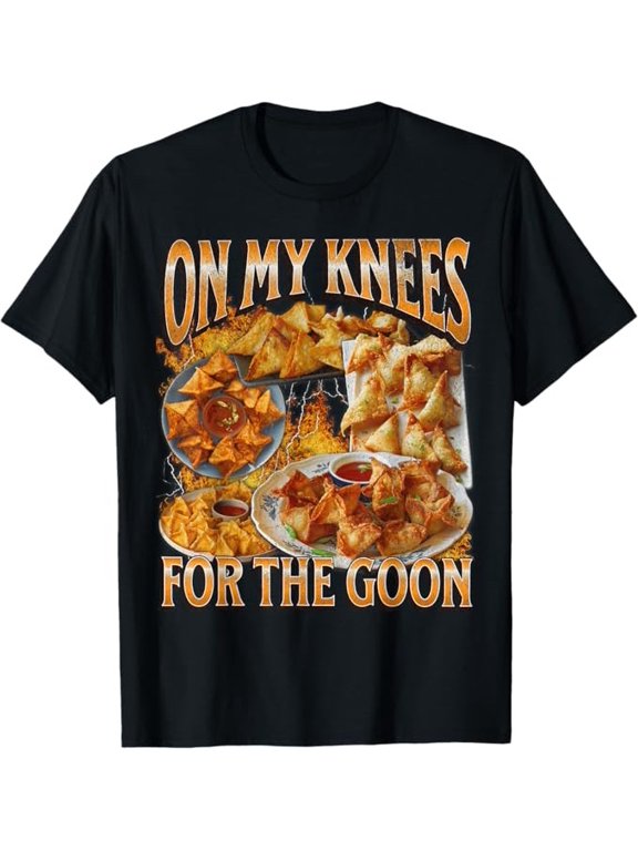 My Knees Crab Rangoon Bootleg Graphic Design T-Shirt, Size S-5XL