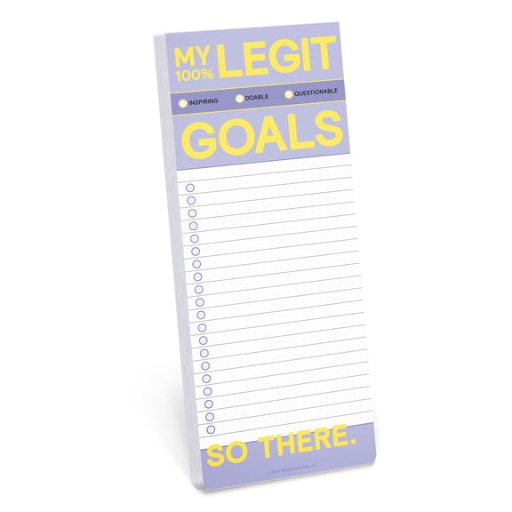 Knock Knock 1-Count My Legit Goals Make-A-List Pad - Daily Planner Pad & To Do Pads, 3.5 x 9-inches