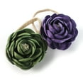 thumbnail image 1 of My Lello Baby Girl Ranunculus Flower Stretchy Nylon Elastic Headbands Set 2pcs - Medium - Moss Green / Rustic Purple, 1 of 1