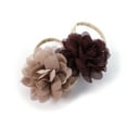 thumbnail image 1 of My Lello Baby Girl Rounded Petal Chiffon Flower Nylon Elastic Headbands Set 2pcs - Large - Burgundy / Taupe, 1 of 6