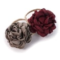 thumbnail image 1 of My Lello Baby Girl Ruffle Singed Rose Nylon Elastic Headbands Set 2pcs - Large - Burgundy - Truffle, 1 of 8
