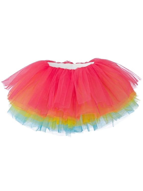 Baby Tutu Short Ballet Skirt 10-Layer (Newborn - 2 mo.) - Bright Rainbow