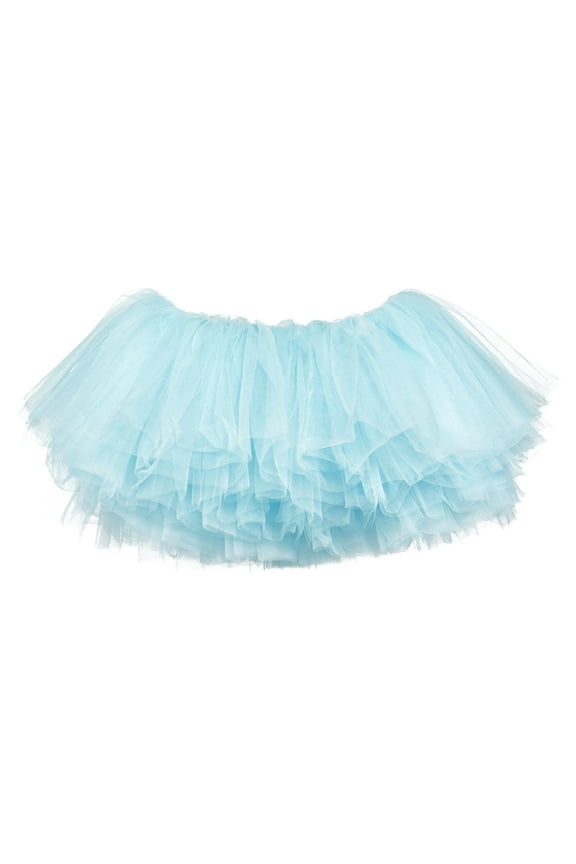 Big Girls 10-Layer Short Ballet Tulle Tutu Skirt (4T-10yr) - Light Blue
