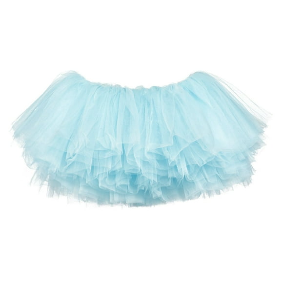My Lello Big Girls 10-Layer Short Ballet Tulle Tutu Skirt (4T-10yr) - Light Blue