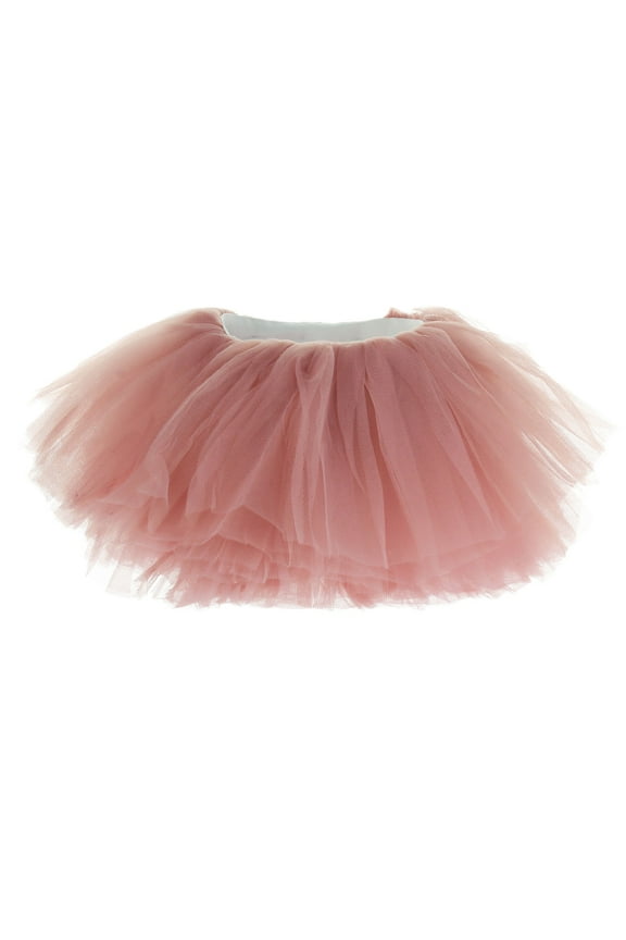 Little Girls 10-Layer Short Ballet Tulle Tutu Skirt (4 mo. - 3T) - Dusty Rose