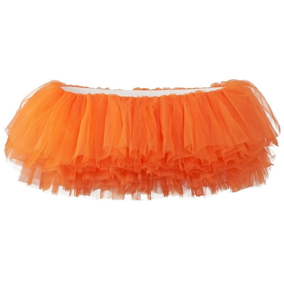 My Lello Women's Teen Adult 10 Layered Fluffy Ballet Tulle Tutu Skirt - Orange