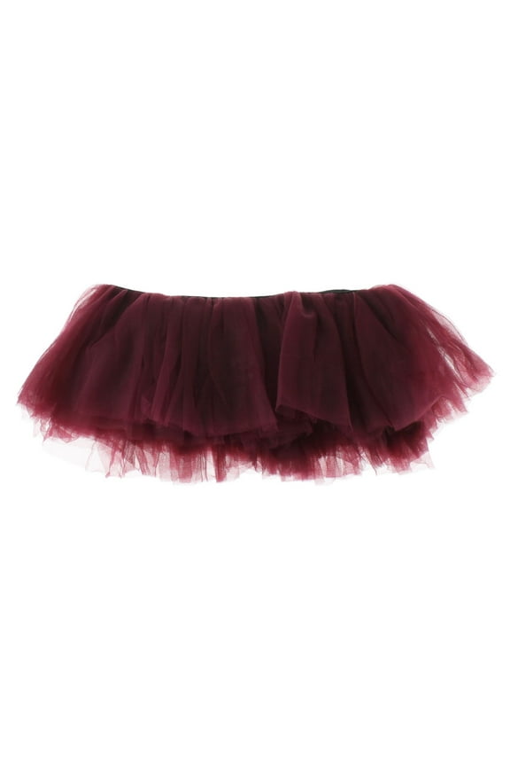 Women's Teen Adult 10 Layered Fluffy Ballet Tulle Tutu Skirt - Wine