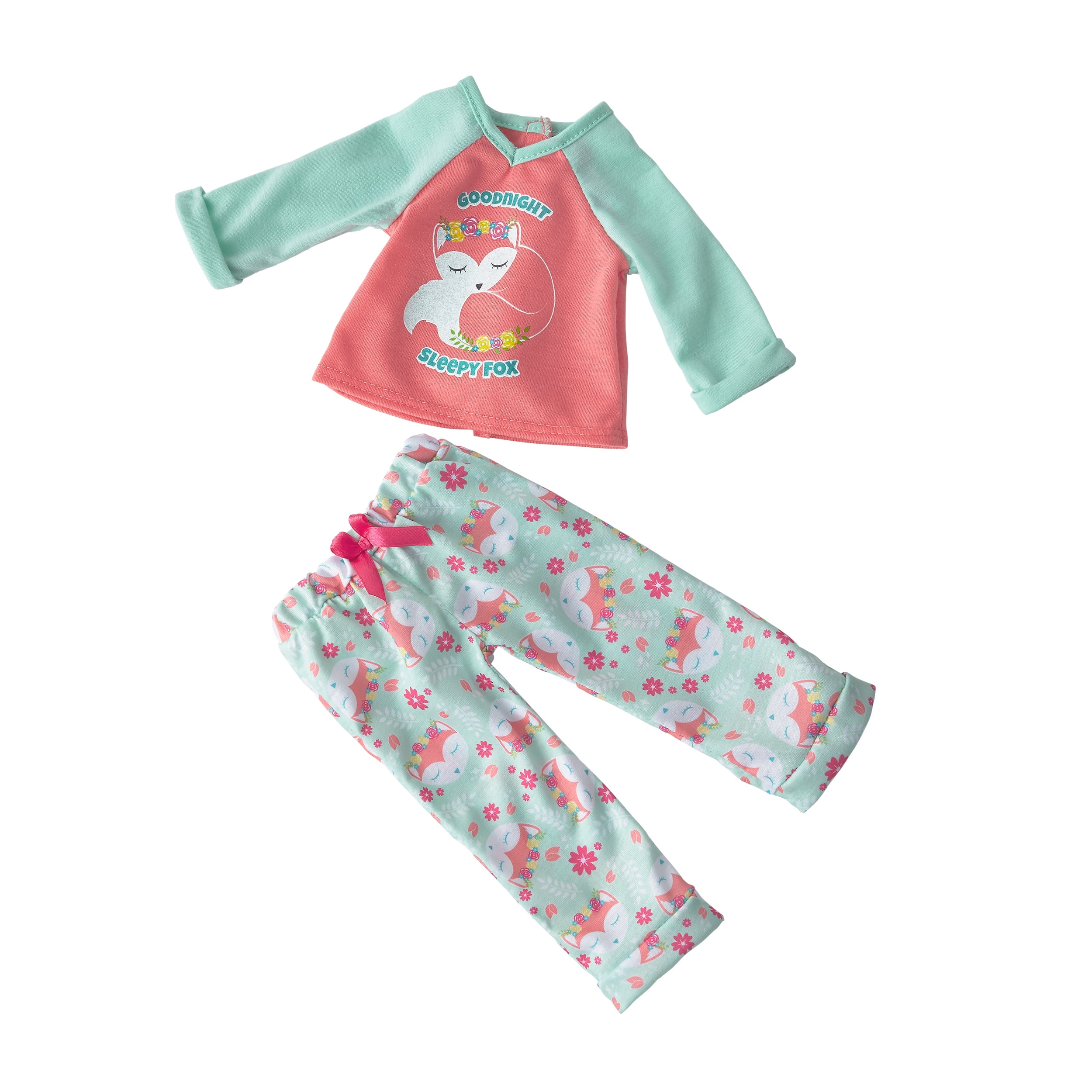 My Life As 2 Piece Fox Pajamas Set Coral Walmart