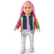 My Life As Amora Hairstylist Posable 18-inch Doll, Pink Hair, Purple Eyes