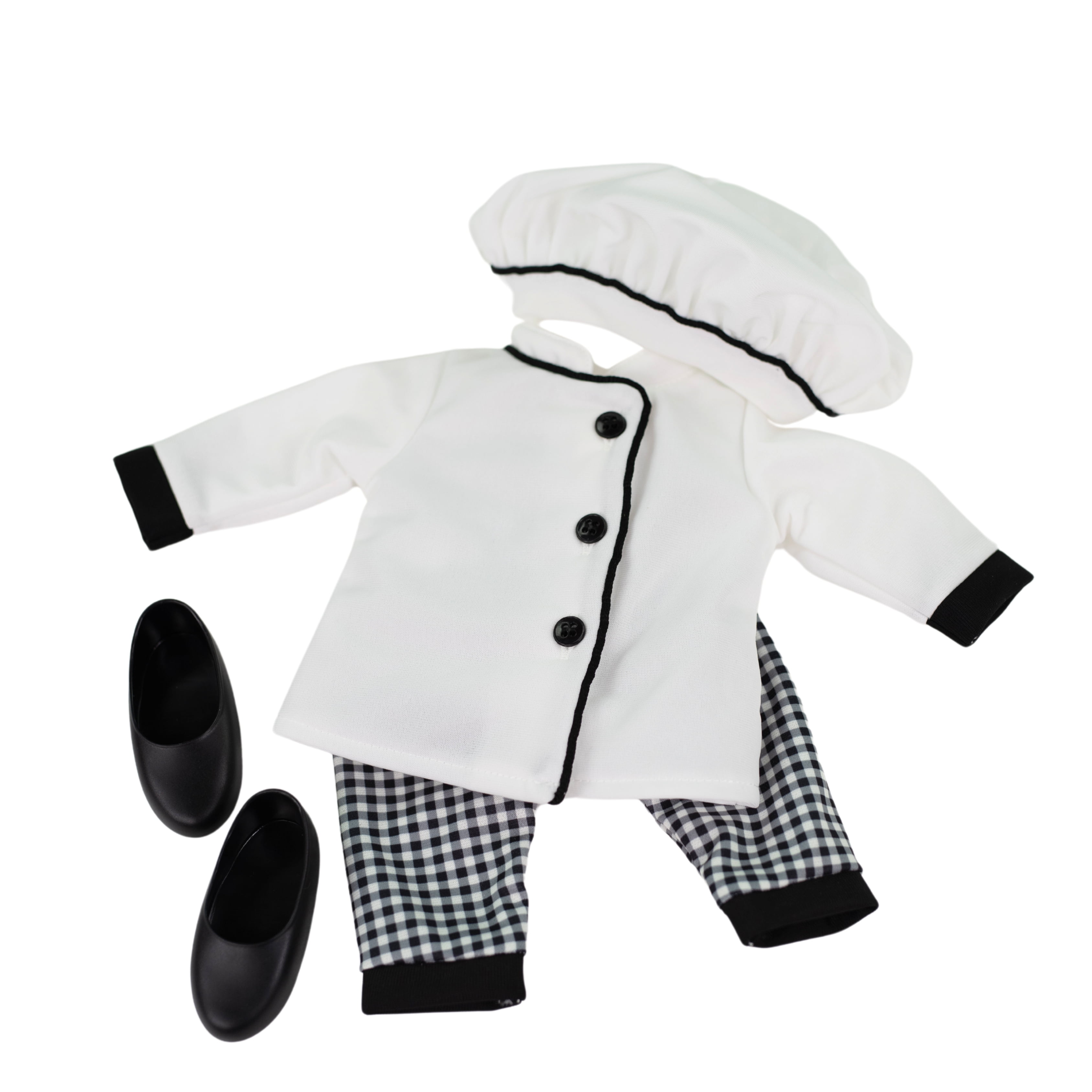 My Life As Chef Fashion Set for 18-inch Doll, 5 Pieces Included; Black and White Color