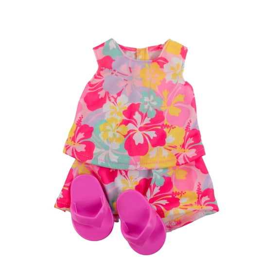 My Life As Everyday Fashion Shorts Set for 18-inch Doll, 3 Pieces Included, Multicolor Floral Print