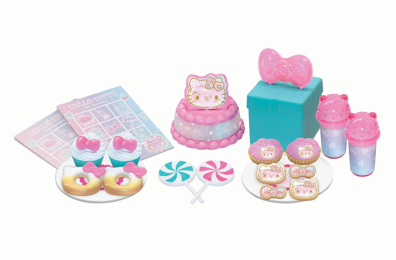 My Life As Hello Kitty Party Play Set for 18" Dolls, 50th Anniversary, 24 Pieces, Pink Multicolor