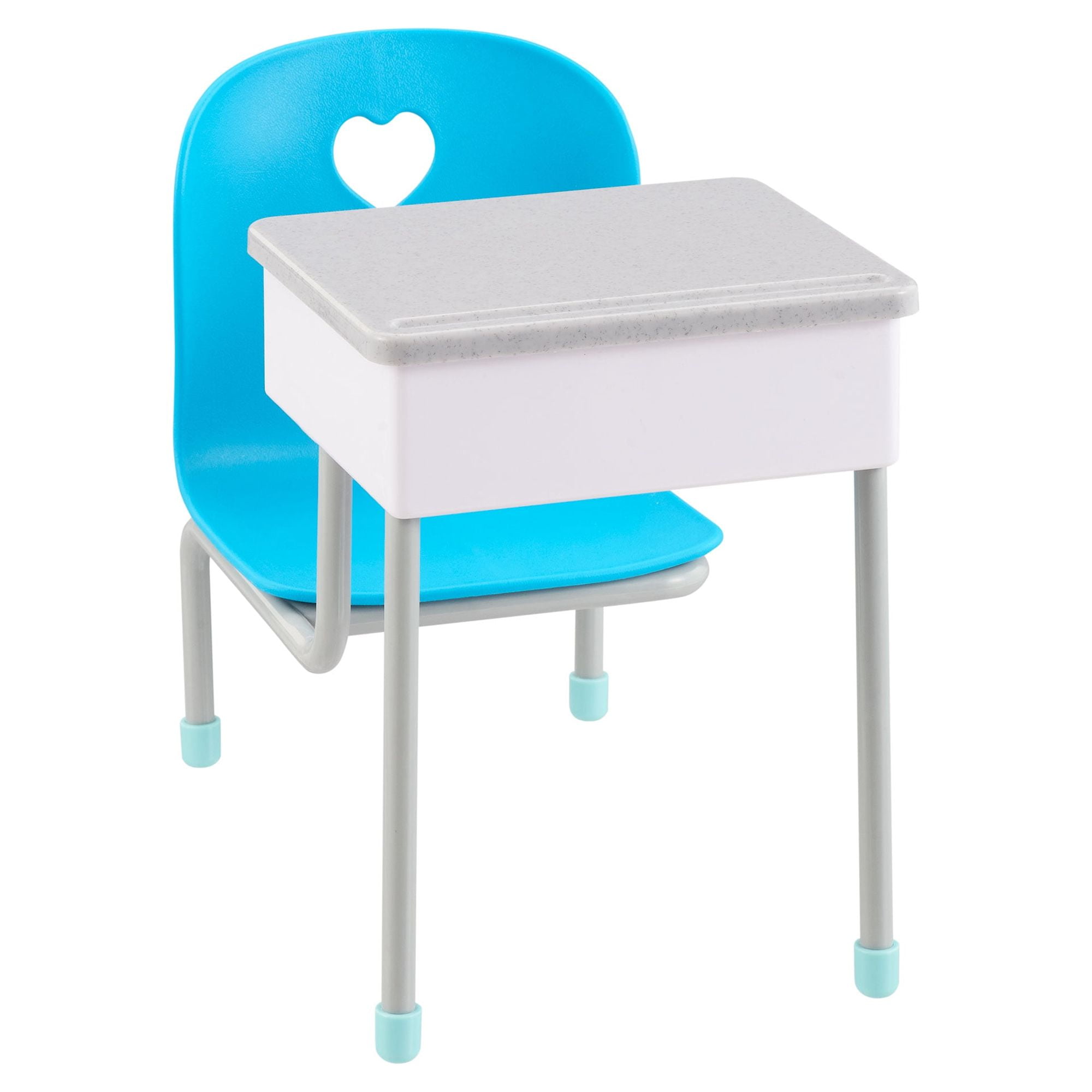 My Life As Plastic Student Desk with Blue Chair for 18 inch Dolls Child 5+