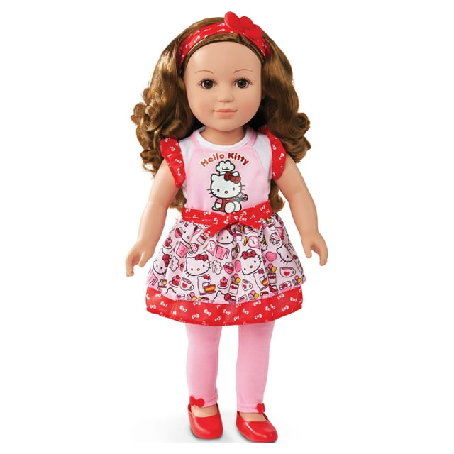 My Life As Poseable Hello Kitty Baker 18inch Doll, Brunette Hair, Brown Eyes