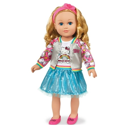 My Life As Poseable Hello Kitty Super Fan 18" Doll, Blonde Hair, Blue Eyes