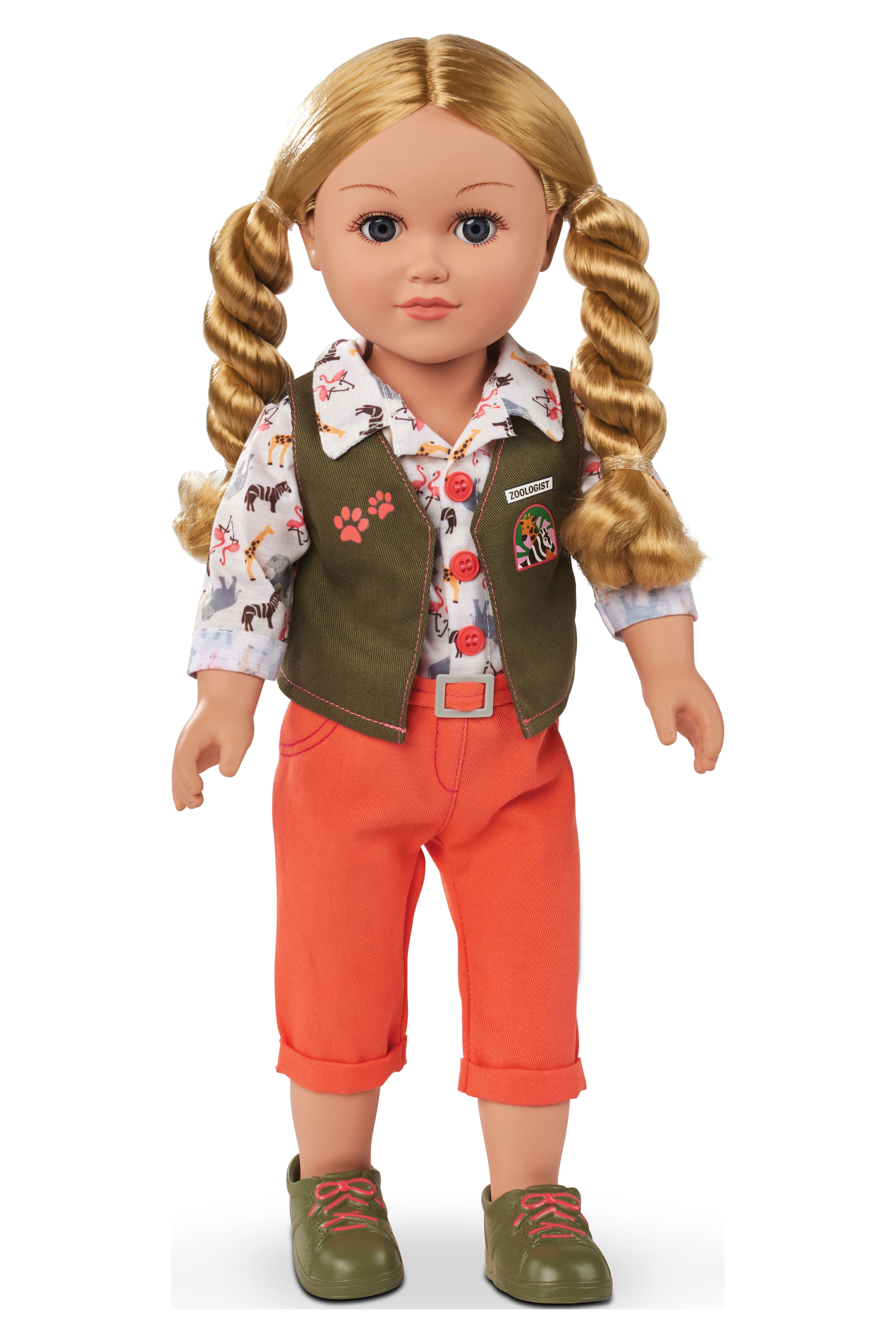 My Life As Poseable Zoologist 18" Doll, Blonde Hair, Gray Eyes, Light Skin Tone