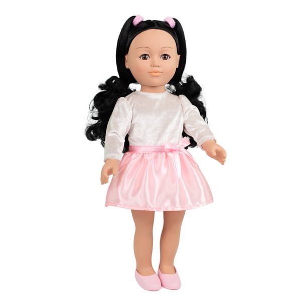 My Life As Posable 18-inch Doll with Black Hair Brown Eyes Dress
