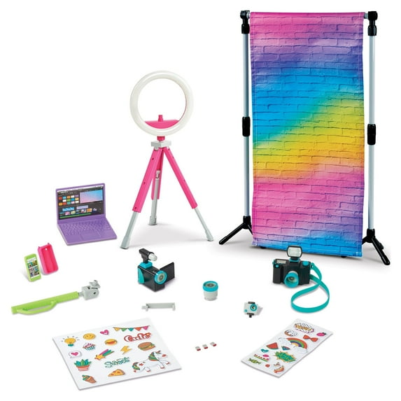 My Life As Vlogger Collectible Playset for 18" Dolls, Multi-Color, 21 Pieces Included, Children Age 5+
