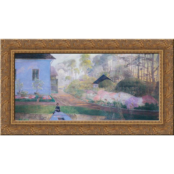 My Life Childhood 24x16 Gold Ornate Wood Framed Canvas Art by Malczewski, Jacek
